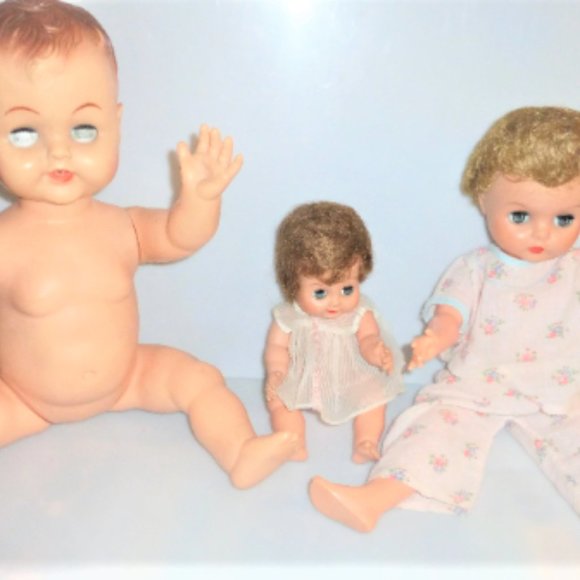 3x ANTIQUE DOLLS #RD Walking Doll Vintage Doll Dress Movable Doll - Picture 9 of 9